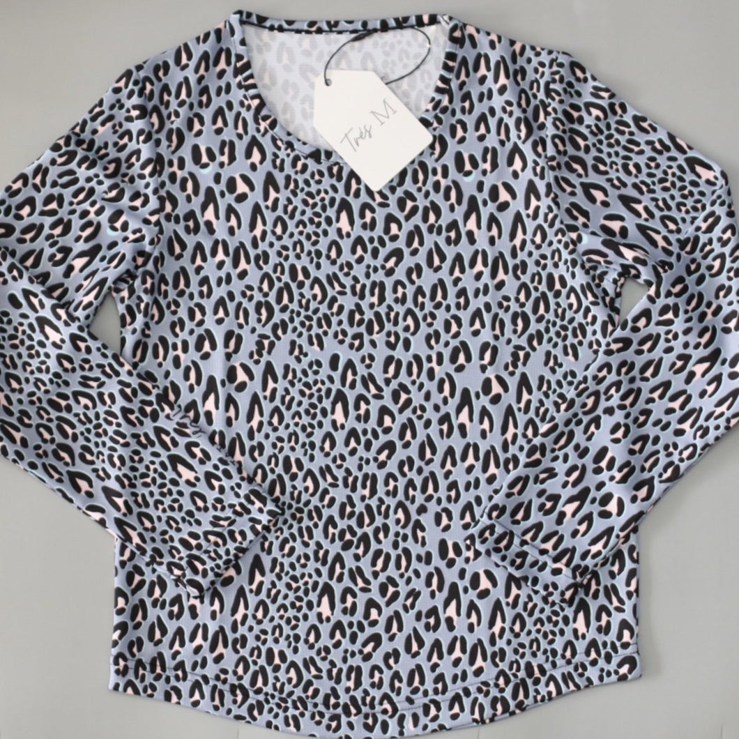 Mint Cheetah long sleeve top - Girls